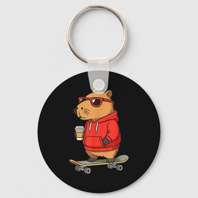 Capybara With Sungles Skater Capy  Schlüsselanhänger (Vorderseite)