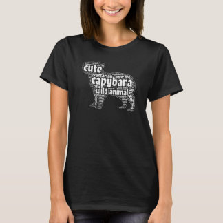 Capybara Word Cloud Wildlife T-Shirt