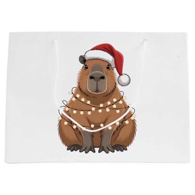 Capybara Xmas Matching Funny Santa Große Geschenktüte (Vorderseite)