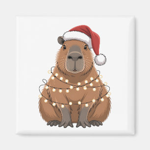 Capybara Xmas Matching Funny Santa Magnet