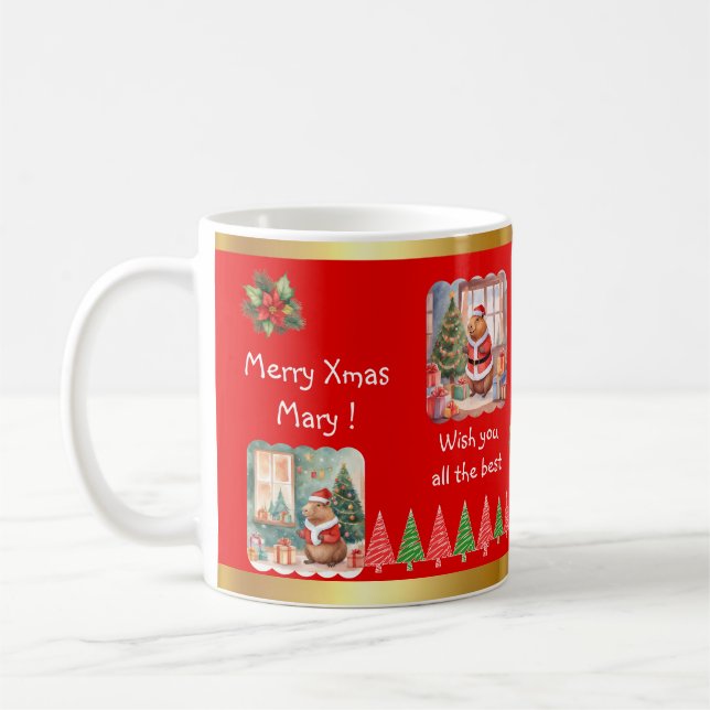 CAPYBARA XMAS MUG KAFFEETASSE (Links)