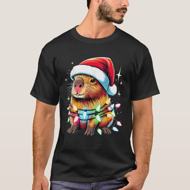 Capybara Xmas Weihnachten Weihnachten Weihnachten T-Shirt (Vorderseite)