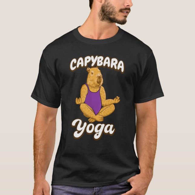 Capybara Yoga pose in Gymnastic leotard Meditation T-Shirt (Vorderseite)