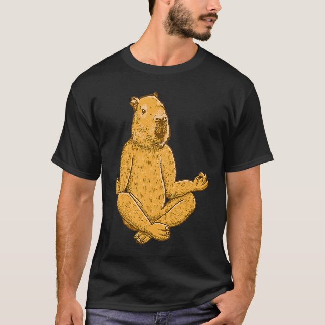 Capybara Yoga poses Workout Sport Meditation T-Shirt (Vorderseite)