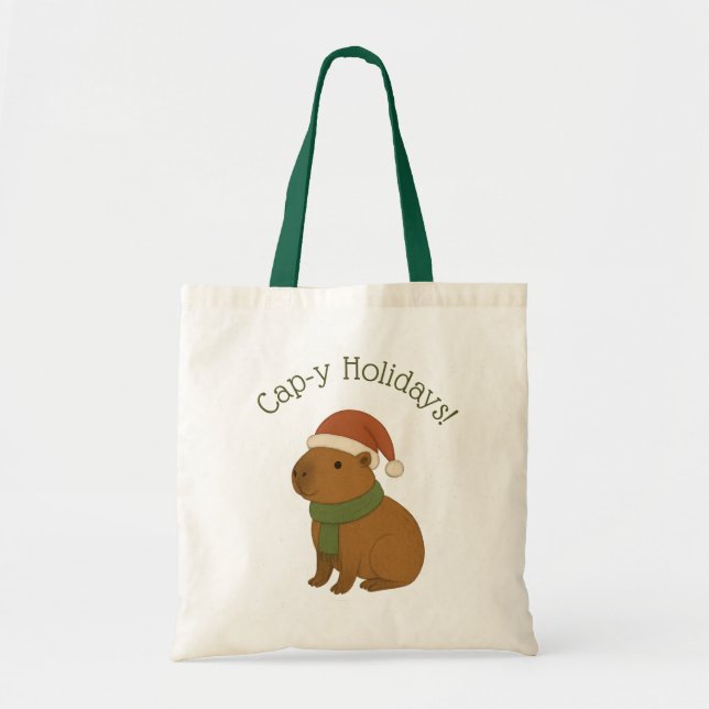 Capybara zu Weihnachten Tragetasche (Vorne)