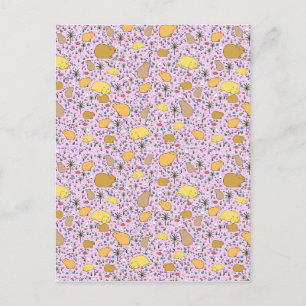 Capybaras in Rosa Postkarte