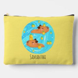 Capybaras in Wasser mit Orangen Zubehörtasche