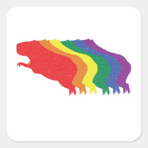 Capybaras LGBTQ Rainbow Water Pig Transgender Quadratischer Aufkleber