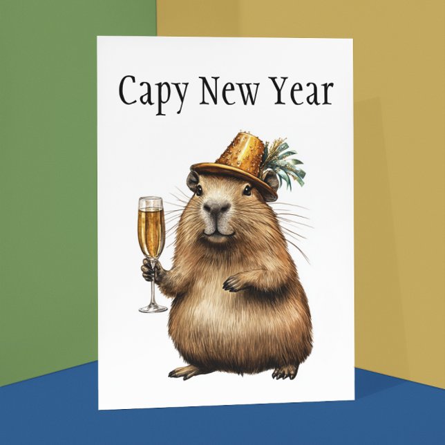 Capybaras neues Jahr Postkarte (Von Creator hochgeladen)