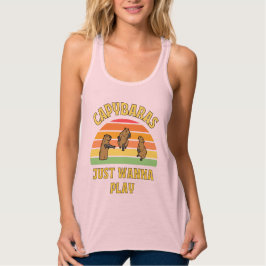 Capybaras will nur Slogan spielen Tank Top