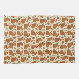 Capybaras zu Weihnachten Geschirrtuch