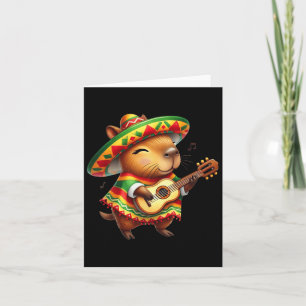 Capybyra Sombrero Guitar Cinco De Mayo Mexikanisch Karte