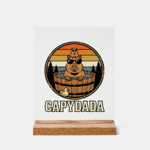 Capydada Capybara Vater Retro Whirlpool Vektordesi Acrylschild