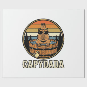 Capydada Capybara Vater Retro Whirlpool Vektordesi Geschenkpapier