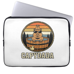 Capydada Capybara Vater Retro Whirlpool Vektordesi Laptopschutzhülle