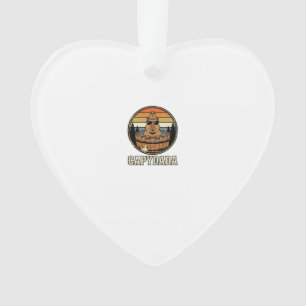 Capydada Capybara Vater Retro Whirlpool Vektordesi Ornament
