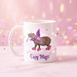 Capyfairy Kaffeetasse<br><div class="desc">A cute and funny design featuring an adorable capybara fairy holding a magic wand in her mouth,  surrounded by sparkling stars. She wears fashionable pink shoes. This playful and dreamy illustration is perfect for girls who love magical animals and fairy vibes.</div>