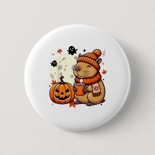 Capyra Drink Kaffee Halloween Herbssaison Danke Button