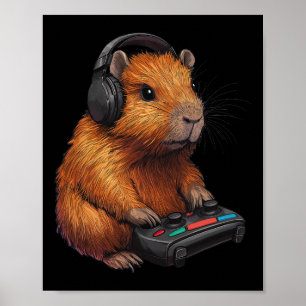 Capyra Gamer Gaming Spiel Lustige Grafik  Poster