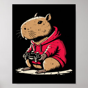 Capyra Gamer Lustiges Video Gaming Capy Nagetier J Poster