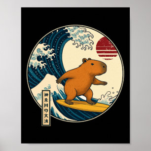 Capyra Japanische Kanagawa Welle Surfen Japan Jung Poster