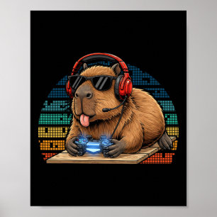 Capyra Lustige Videospiel-Grafik für Gamer Poster