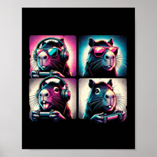 Capyra Lustige Videospiele Tier Fotobooth Lustige Poster