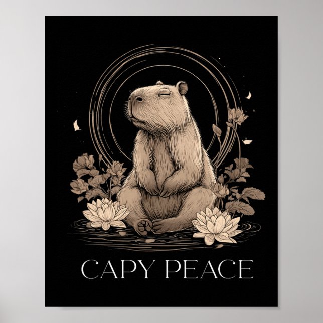 Capyra Peace Cute Yoga  Poster (Vorne)