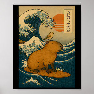 Capyra Surfen Japanische Große Welle Kanagawa Vint Poster