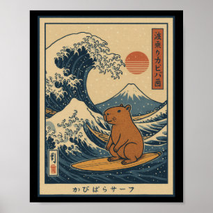 Capyra surft ruhig Die große Welle _1 Poster