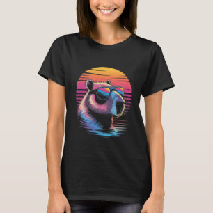 Capyra Süß Retro Tier Sommer Urlaub Strand T-Shirt