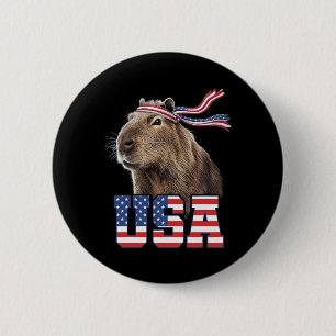 Capyra USA Patriotische Amerikanische Flagge Männe Button