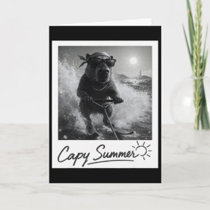 Capyra Wasserskiing Sommer Lustiges Meme Karte