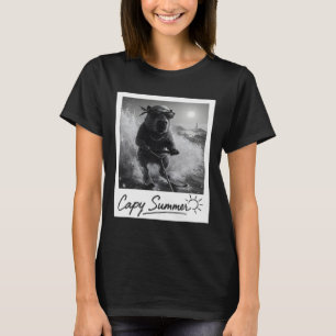 Capyra Wasserskiing Sommer Lustiges Meme T-Shirt