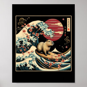Capyra Welle Surfen Japanische Kunst Greatwave Son Poster