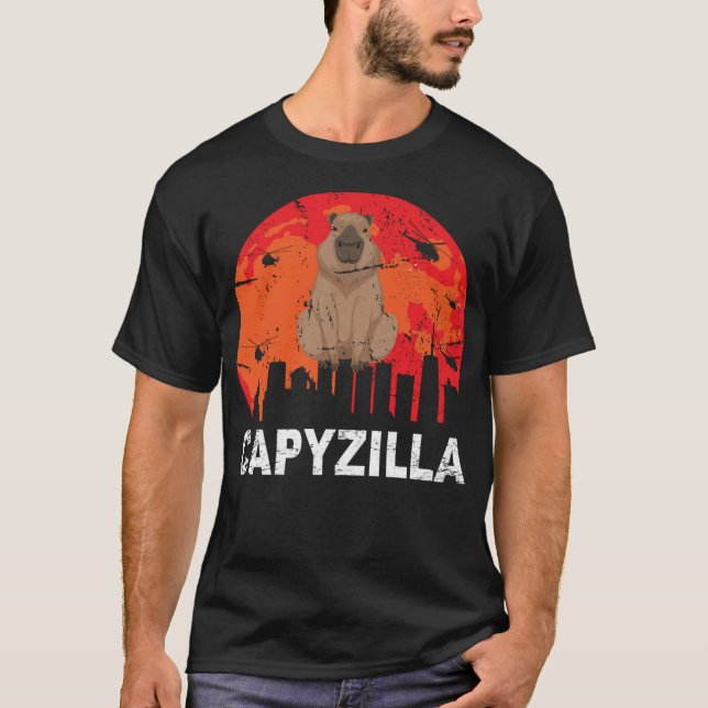 CapyZilla Funny Capybara Rodent T-Shirt (Vorderseite)