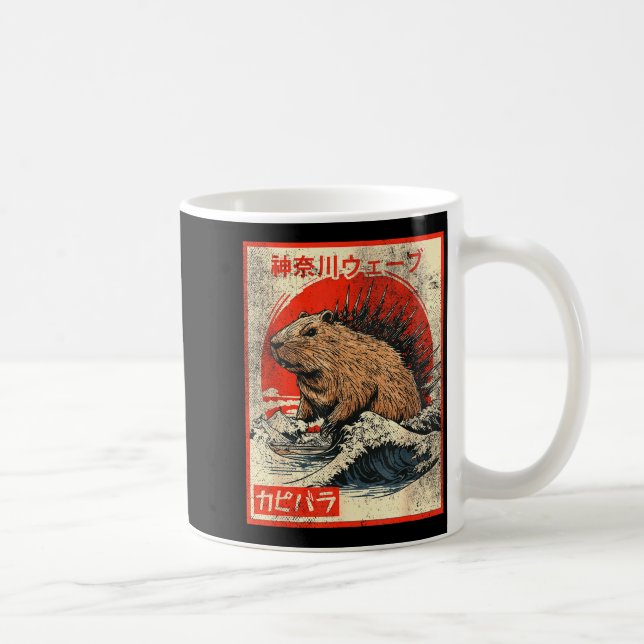 Capyzilla _ Kanagwa Wave Japan _ Cool Rodent Capyb Kaffeetasse (Rechts)