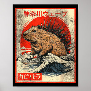 Capyzilla _ Kanagwa Welle Japan _ Cooles Nagetier  Poster