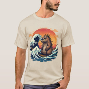 Capyzilla Wave - Vintage japanische Kunst Capybara T-Shirt