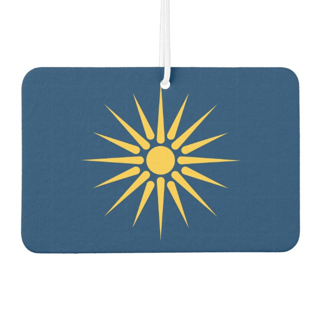 Car Air Fresheners with Flag of Macedonia, Greece Autolufterfrischer (Vorderseite)