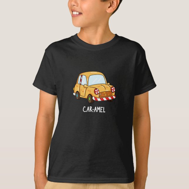 Car amel Funny Candy Car Pun Dark BG T-Shirt (Vorderseite)