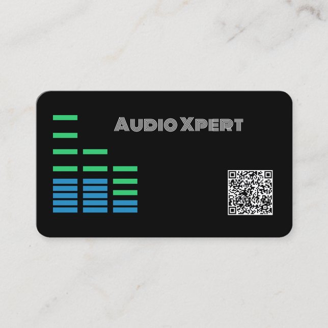 Car Audio Stereo QR Code Visitenkarte (Vorderseite)