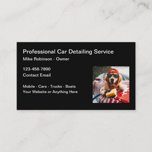 Car Automotive Detailing Business Cards Visitenkarte (Vorderseite)