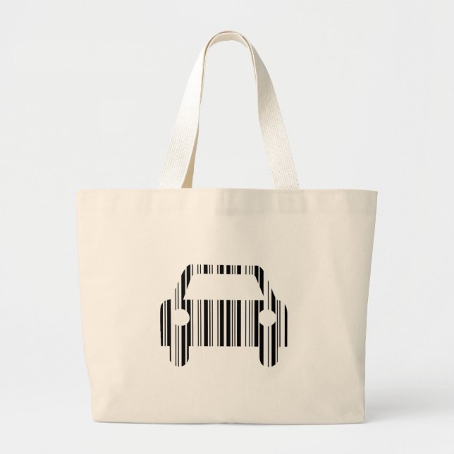 CAR BAR CODE Automatisches Barcode-Muster Jumbo Stoffbeutel (Vorne)