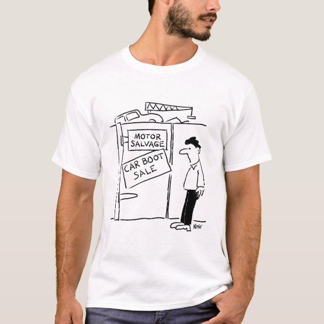 Car Breakers Scrapyard Car Boot Sale Cartoon T-Shirt (Vorderseite)