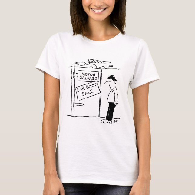 Car Breakers Scrapyard Car Boot Sale Cartoon T-Shirt (Vorderseite)