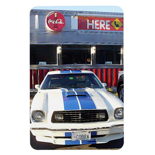 Car Cruise Night in Diner Magnet (Vertikal)