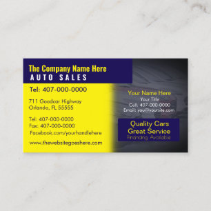 Car Dealership-Auto Sales Associate Business Card Visitenkarte