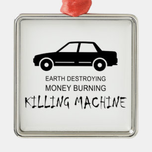 Car Earth zerstört Geldverbrennungsmaschine Ornament Aus Metall