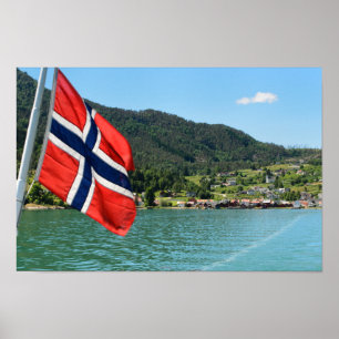 Car ferry in Norway poster print